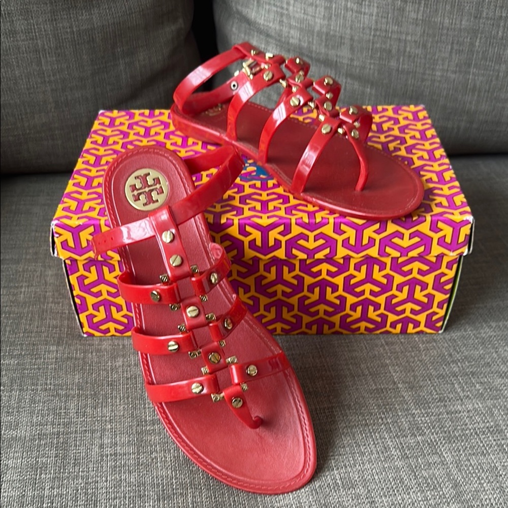Tory Burch Red Gladiator Sandals